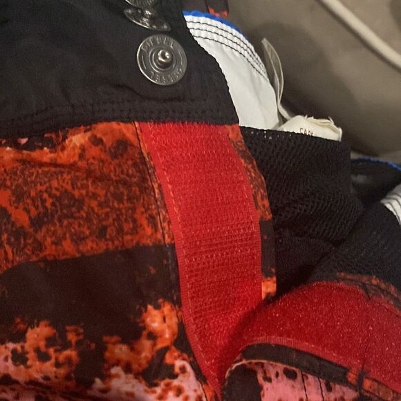 Diesel Swimwear Red Acid Dye Board Short Size US 32.  12 inch inseam - Picture 5 of 6